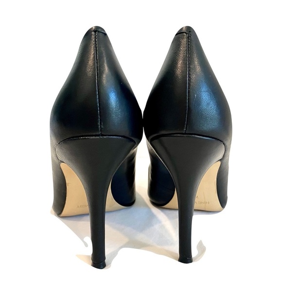 Nine West NWFlax Black Leather Dress Pumps Chic Stylish Classic Pointed Size 7 - Picture 7 of 11